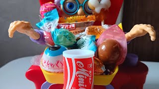 ASMR🏄‍♀️POURING MINI COLA CANDY UNWRAPPED DISNEY POP QUAIL EGG EYES MARSHMALLOW IN GRANNYS PLATEr [upl. by Dleifxam]