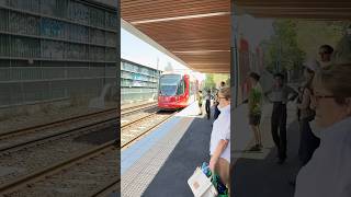 Tram arrives at North Strathfield station [upl. by Eelirrem889]