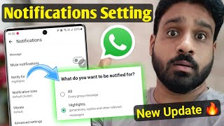 Whatsapp Notification Setting For Group  Whatsapp new update  whatsapp new feature 🔥 [upl. by Llehcear621]