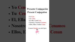 Verb of the Day “Cenar” 🥣🦞Comment 5 examples with the present conjugations [upl. by Celie]