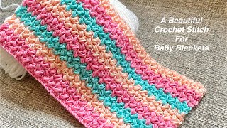 🤩 STUNNING Crochet Stitch For Baby Blankets 🧶❤️ crochet crochetstitch crochetbabyblanket [upl. by Ssilem58]