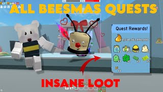 ALL BEESMAS QUESTS AND REWARDS Bee swarm simulator [upl. by Eca]