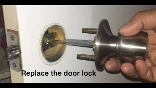 How to Replace a Door Lock Defiant Hartford Satin Nickel Single Cylinder Keyed Entry  DIY Guide [upl. by Stillmann]