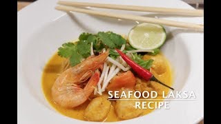 SEAFOOD  LAKSA  NOODLE SOUP  COCONUT MILK  RECIPE [upl. by Brentt]