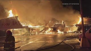 Beloved Dills grocery store in Royston destroyed by fire [upl. by Sesmar]