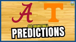 Alabama vs Tennessee PREDICTION  2024 SEC Basketball Predictions [upl. by Lezah950]