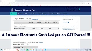 All About Electronic Cash Ledger on GST Portal [upl. by Kiyoshi]