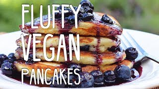 How to make Vegan Pancakes  Perfect Fluffy Pancakes [upl. by Ranita638]