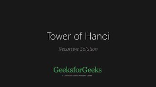 Tower of Hanoi  Recursion Problem  GeeksforGeeks [upl. by Aimahc]