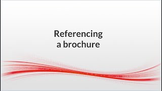 Reference a brochure [upl. by Lenod597]