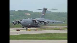 C17 landing at Yeager Airport [upl. by Ahtebbat867]