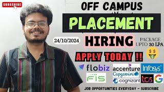 PlacementsJob Opportunities for Freshers at MNCs Infosys TCS amp Startups 30LPA🤑24102024 [upl. by Eceerahs]