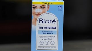 Biore Original Deep Cleansing Pore Strips Nose Strips for Blackhead Removal Review [upl. by Vita590]