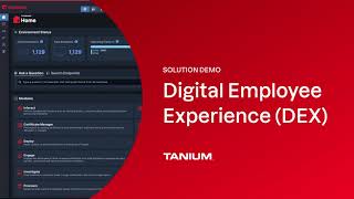 Tanium Solution Demo Digital Employee Experience [upl. by Englis]