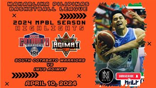 MPBL HIGHLIGHTS SOUTH COTABATO WARRIORS VS IMUS AGIMAT APRIL 10 2024 [upl. by Yeliab]