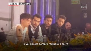 Sanremo 2019 la furia di Ultimo contro i giornalisti quotDovete sempre rompere il cquot [upl. by Ainolopa]