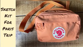 Fjallraven Kanken Hip Pack Travel Sketch Kit ft ‘Letsgosketching’ Companion [upl. by Botsford]