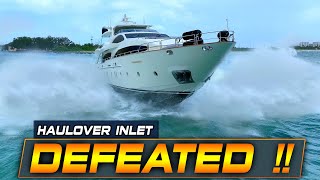 HAULOVER SLAMS SUPER YACHT  ANGRY WAVES  BOAT ZONE [upl. by Jarlath239]