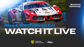 Ferrari Challenge North America  Sonoma Race 1  488 Challenge Evo [upl. by Ahsienod763]