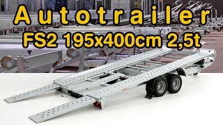 Autotrailer  FS2 195x400cm 25t kippbar bei KOCH PKW Anhänger Autotransporter [upl. by Borszcz]