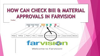 How Can Check Bill amp Material Approval in FARVISION ERP  Construction Civil Engineer Software [upl. by Hardej85]