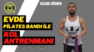 EVDE PİLATES BANDI İLE ÖN KOL VE ARKA KOL ANTRENMANI ARM WORKOUT [upl. by Semmes]