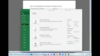 Fix Hyperlinks not opening or working in Excel [upl. by Erret]