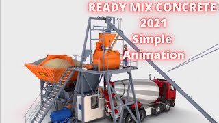 READY MIX CONCRETE BATCHING PLANT 2021  How it works in SIMPLE ANIMATION [upl. by Joo37]