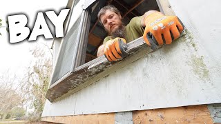 Bay Window Cant Be Replaced  Salvaged Mobile Home Rebuild [upl. by Nwahsid]