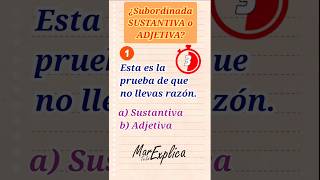 ✅ ¿Subordinada SUSTANTIVA o ADJETIVA Test de SINTAXIS lenguaespañola eso evau español [upl. by Auqenaj]