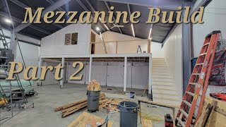 Mezzanine Build Part 2 mounting post brackets amp post building beams  sub floor amp stairs [upl. by Otrebide]