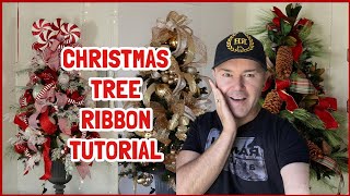 5 Ways To Add RIBBON To a CHRISTMAS TREE  The Best Ribboning Tutorial  Ramon At Home [upl. by Nordna]