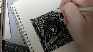 Easy Zentangle Pattern Tutorial with One Zentangle a Day  Day 9 [upl. by Lashonde]