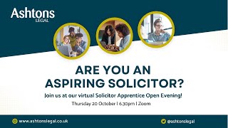 Solicitor Apprentice Open Evening  October 2022 [upl. by Merv]