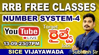 RRB FREE CLASSES  NUMBER SYSTEM  04  ALP  RPF  NTPC  GrD  JE sice subhashsir rrb [upl. by Emmalyn]