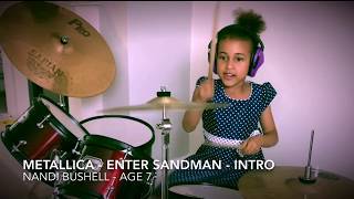 Enter Sandman Intro  Metallica  Drummer Girl  Nandi Bushell vs Lars Ulrich [upl. by Alimat]