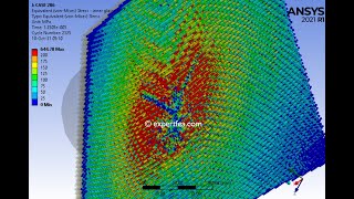 43 kmh impact test on 2 laminated glass panes with 1 PVB interlayer  ANSYS Explicit Dynamics SPH [upl. by Groos828]