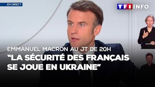 Emmanuel Macron  quotla sécurité des Français se joue en Ukrainequot [upl. by Alehcim641]