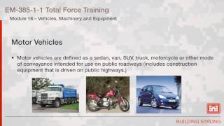 NAVFAC Safety Training Module 18 Vehicles Machinery amp Equipment [upl. by Avevoneg996]