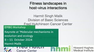 EMBO Workshop  Keynote lecture Fitness landscapes in hostvirus interactions [upl. by Iinden]