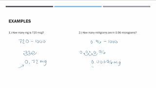 Metric Conversions Converting micrograms mcg to milligrams mg mcg to mg [upl. by Klapp]