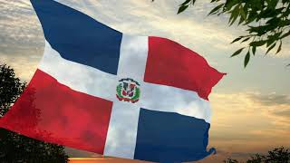 Flag and anthem of Dominican Republic [upl. by Annagroeg]