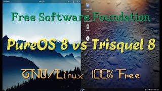 GNULinux  PureOS 8 vs Trisquel 8  100 Free FSF [upl. by Ahsie]