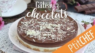 Recette de gâteau 3 chocolats  Ptitchefcom [upl. by Dorreg]