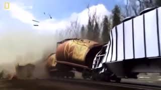 Hinton train collision animation National geographic [upl. by Airet944]