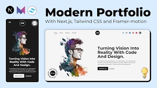 How to Create a Stunning Portfolio Website with Nextjs Tailwind CSS and Framermotion🌟 [upl. by Yemar845]