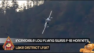 INCREDIBLE LOW FLYING F18 HORNETS SWISS AIR FORCE EXERCISE YORKNITE 24 • LAKE DISTRICT LFA17 [upl. by Kally]