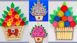 4 Amazing Wall Hanging Home Decor Craft Ideas Using Icecream sticks  Popsicle Stick crafts  DIY [upl. by Elleirad]