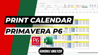 How to Print Calendar from Primavera P6  By Using Schedule Analyzer [upl. by Aehtela]