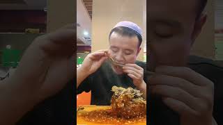 Spicy lambs head Gravy mukbang daily short [upl. by Annoynek776]